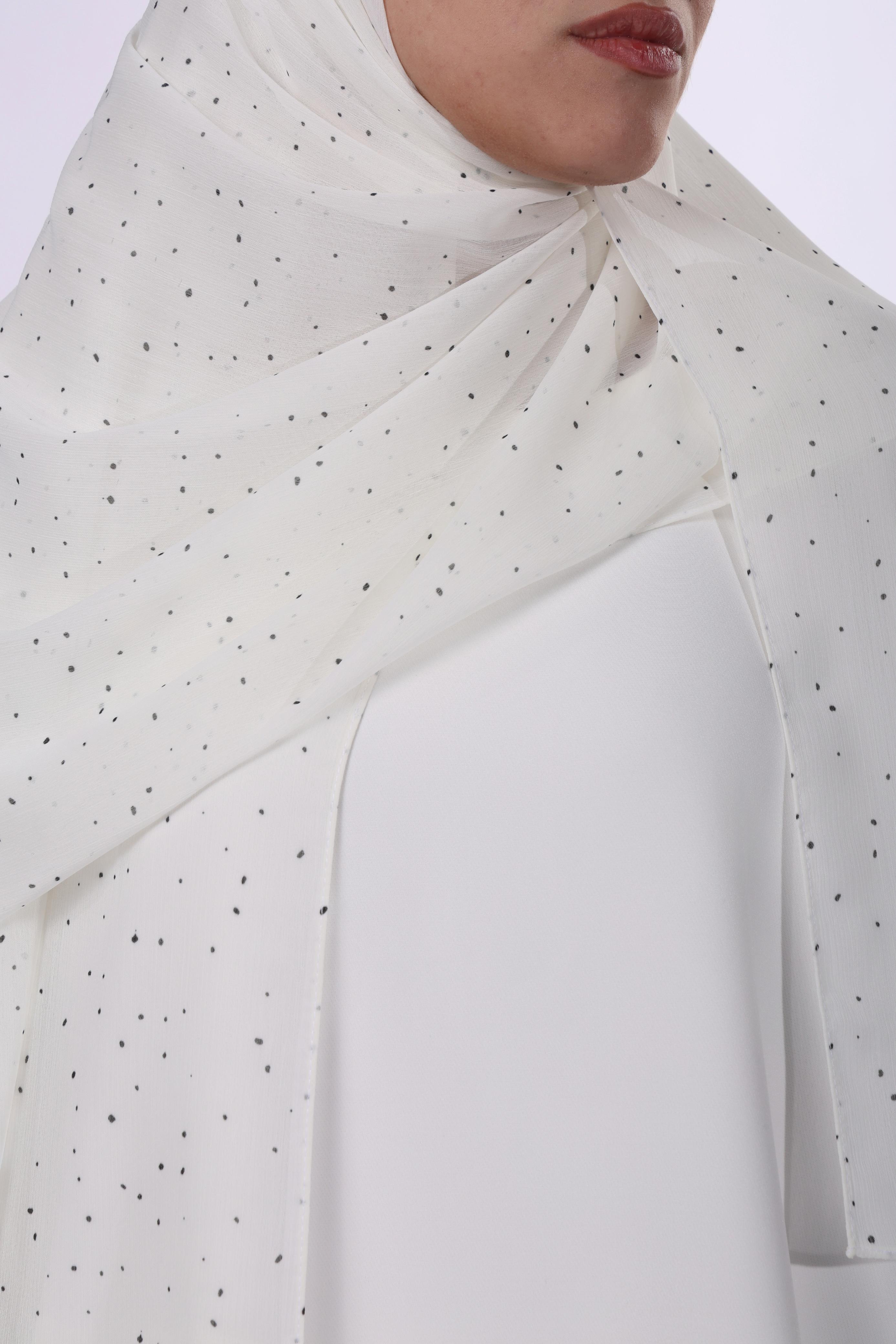 Polka Dots Chiffon Hijab