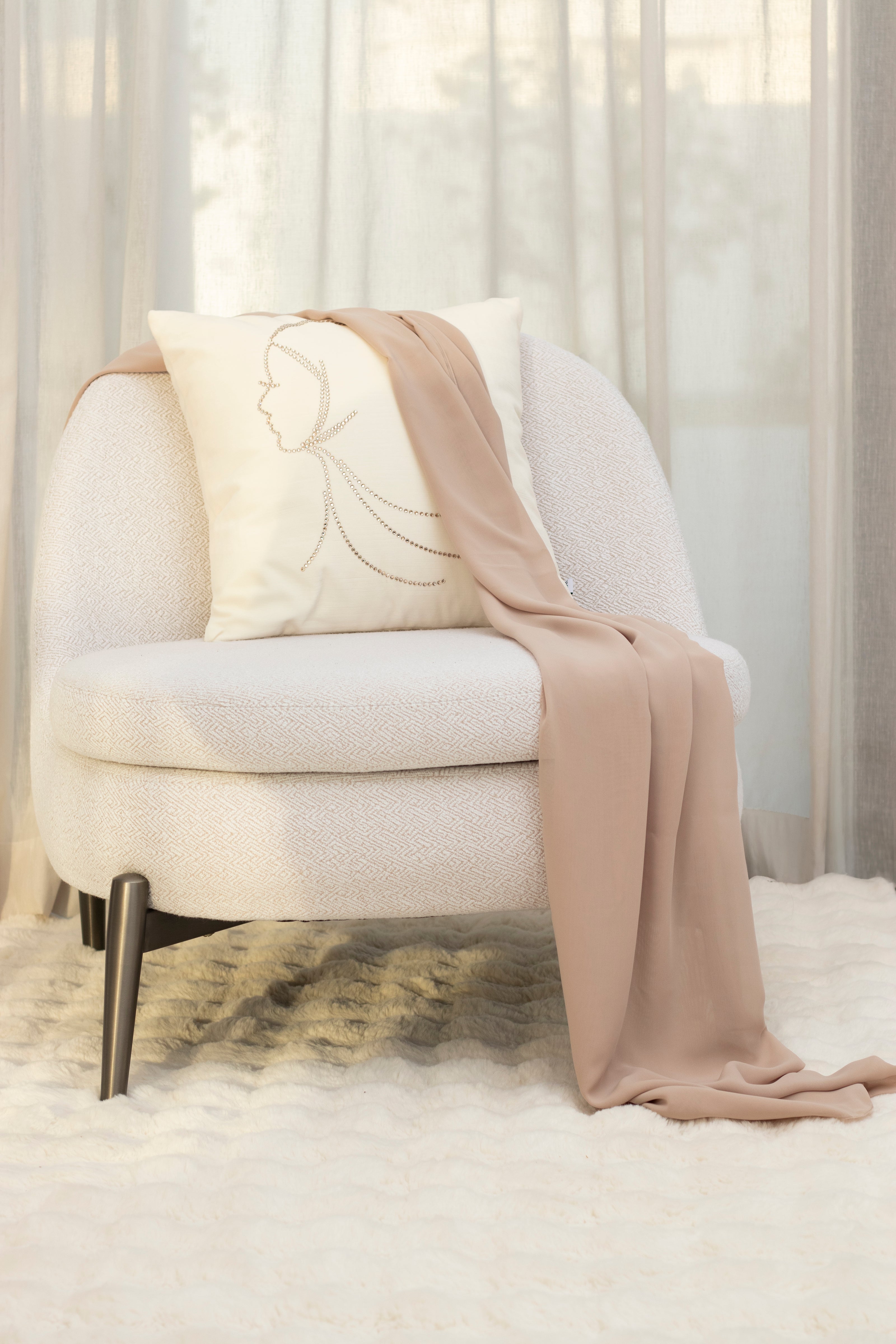 SADA Hijab | Beige shades chiffon fabric