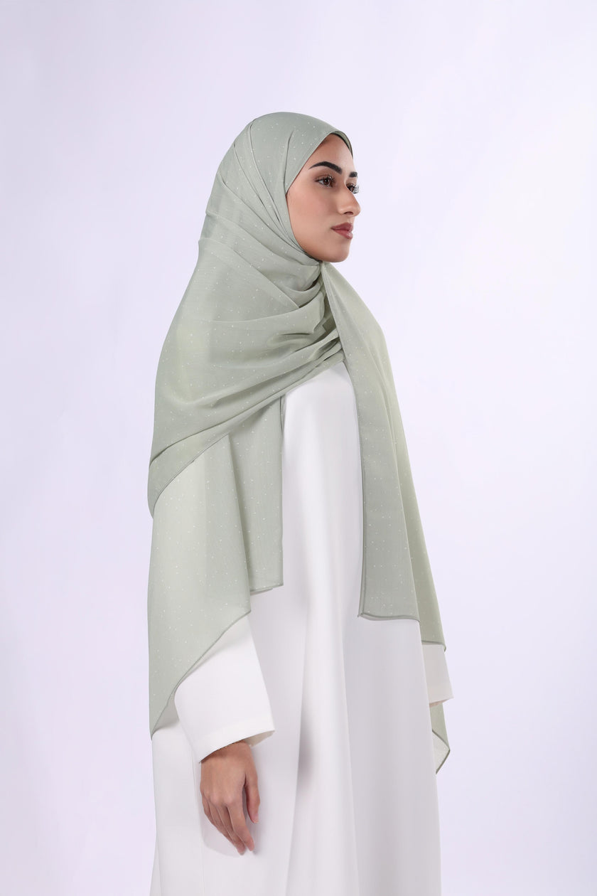 Polka Dots Chiffon Hijab