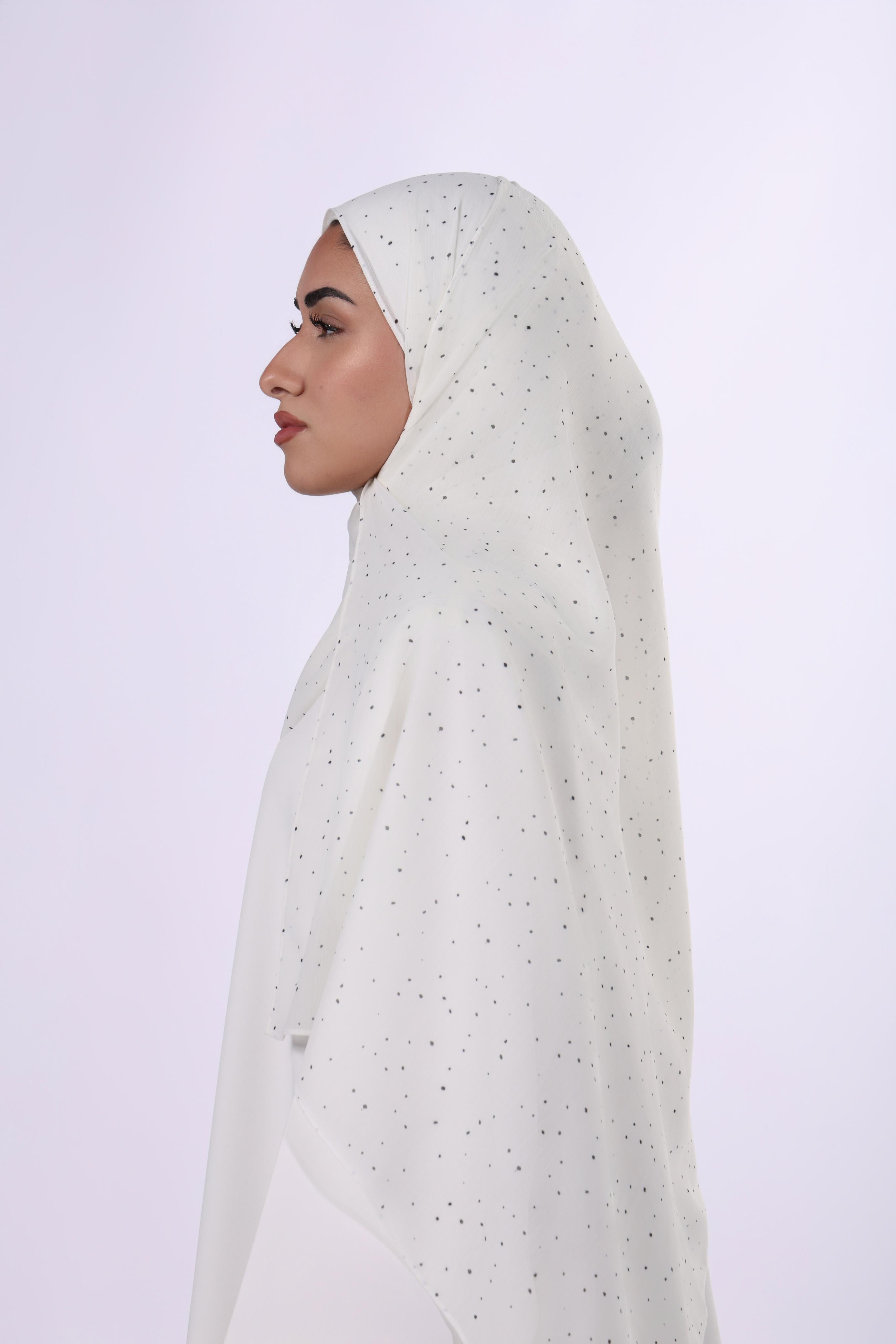 Polka Dots Chiffon Hijab