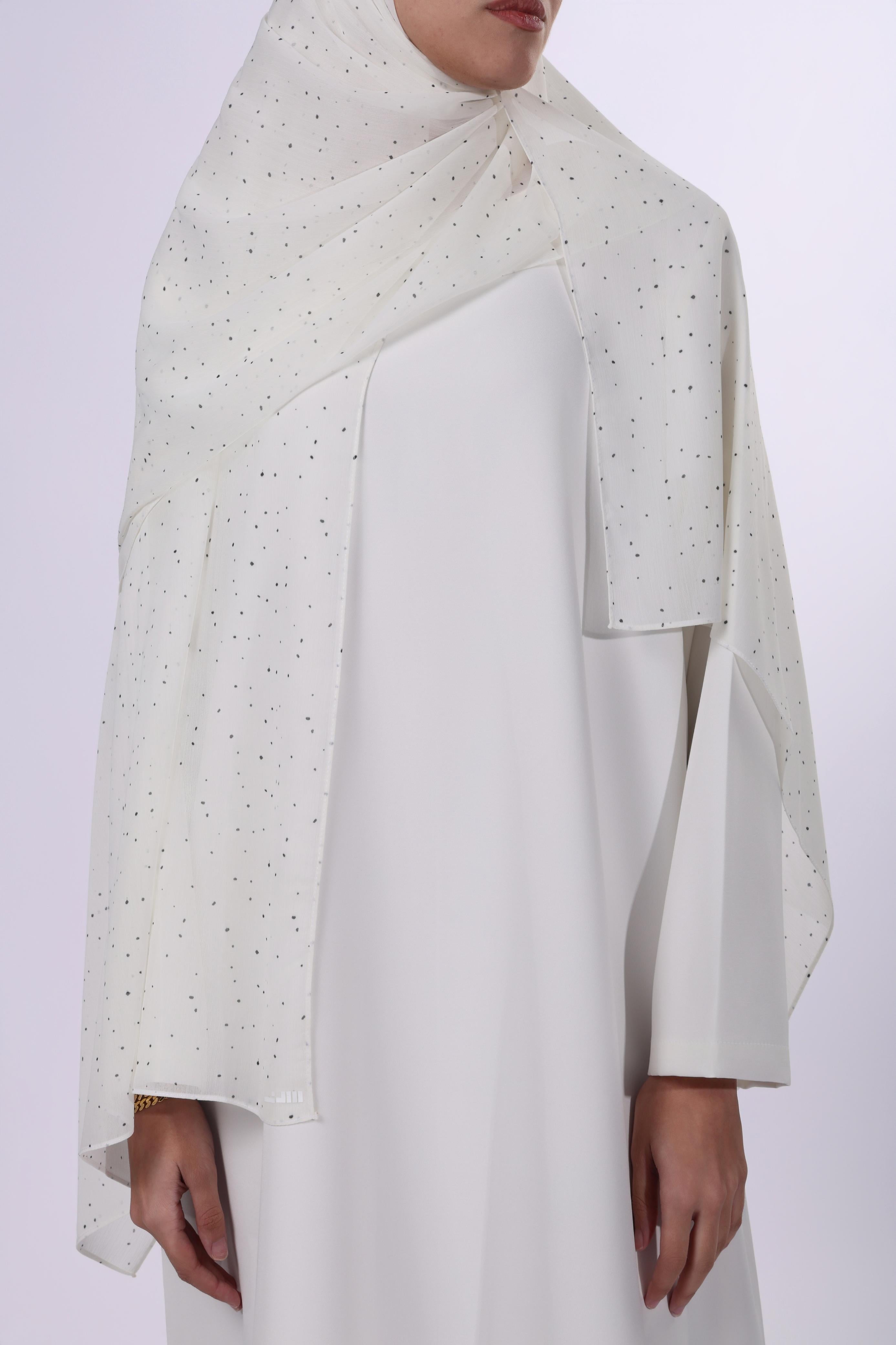 Polka Dots Chiffon Hijab